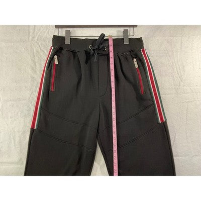 One Point One Joggers Mens XL Black Red Green Side Stripe Zipper Streetwear