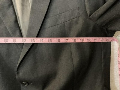 Hart Schaffner Marx Suit Jacket Men 46 Gray Wool Two Button Lined Blazer USA