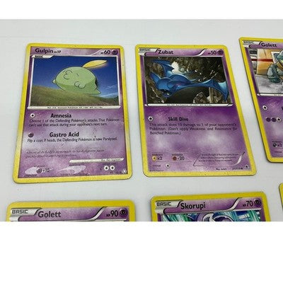 Pokemon Card Lot Psychic Type Zubat Golett Skorupi Woobat Gulpin TCG Bundle