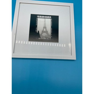 Paris Eiffel Tower aprox 14x14 Framed Wall Art Modern Monochrome Decor
