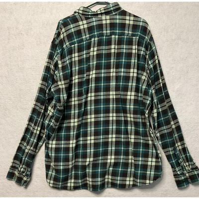Sonoma Goods For Life Shirt Mens 3XLT Teal Plaid Flannel Button Down Long Sleeve