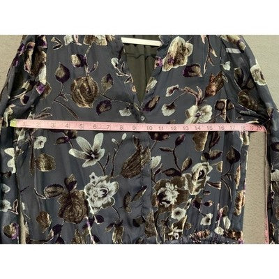 Carolina Belle Dress Womens 10 Velvet Floral Long Sleeve Lined Elegant