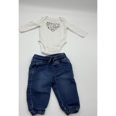 Jumping Beans Bodysuit Carter's Pants Set Baby 6M My Sibling Paws Outfit