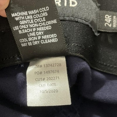Torrid Pants Womens 24R Blue Ponte Cropped Dress Stretch Zip Pockets Workwear