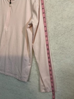 Athletic Works Pullover Womens XXL Pink 1/4 Zip Mock Neck Long Sleeve Stretch