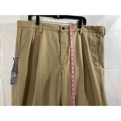 St. John's Bay Chino Pants Mens 40x32 Khaki New Pleated Worry Free Chino