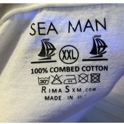 Sea Man Aruba Graphic T-Shirt Mens XXL White Cotton One Happy Island Souvenir