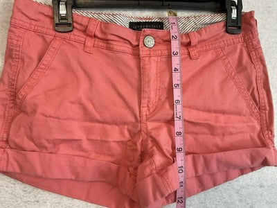 Aéropostale Shorts Womens 4 Pink Chino Short Cuffed Twill Casual Pockets