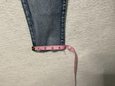 Elite Jeans Jogger Pants Womens 3/4 Blue Drawstring Elastic Waist Denim