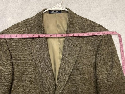 CHAPS Ralph Lauren Sport Coat Men 44L Brown Wool Alpaca Tweed Blazer Two Button