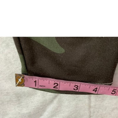Camo Joggers Women Large Green Distressed Zipper Pocket Streetwear