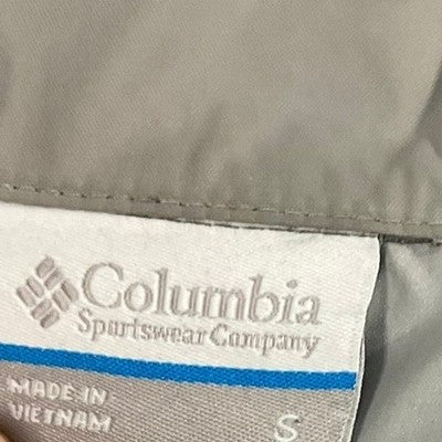 Columbia Windbreaker Jacket Mens Small Gray Full Zip Mesh Lined Hiking Coat
