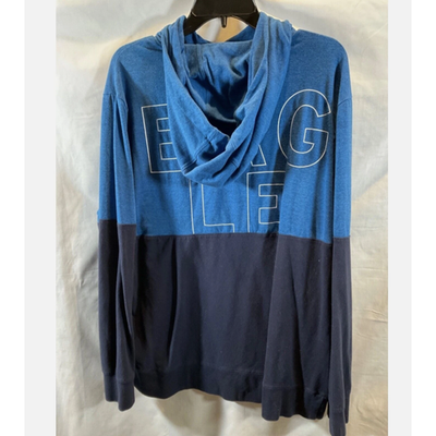 American Eagle Outfitters Hoodie Mens XL Blue Colorblock Graphic Sweatshirt