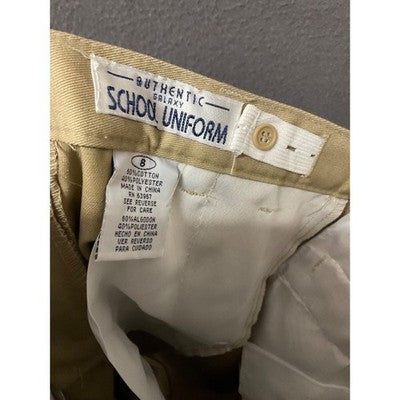 Authentic Galaxy Shorts Boys 8 Khaki Chino School Uniform Adjustable Waist NWT