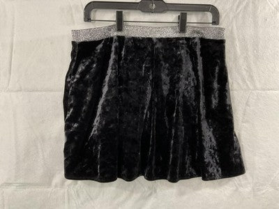 Y2K Arizona Jean Co Skort Girls XL 18 1/2 Plus Black Velvet Glitter Waist Skater