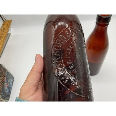 Scarborough Whitby Breweries Amber Glass Beer Bottles Set 2 Brown Antique Target