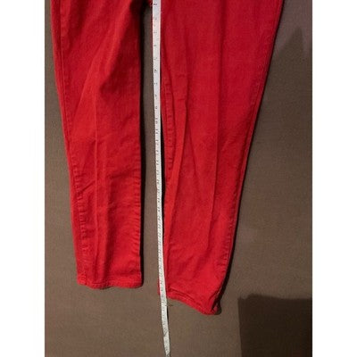 Lee Classic Fit Red Denim Pants 32x30 High Waist Cotton Blend Women’s High Waist