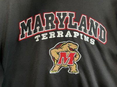 Maryland Terrapins Hoodie Sweatshirt Mens Large Black NCAA Football Colosseum