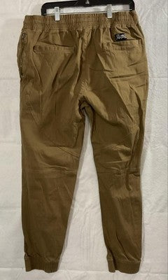 Rocawear Jogger Pants Mens XL Beige Elastic Waist Cuffed Stretch Drawstring