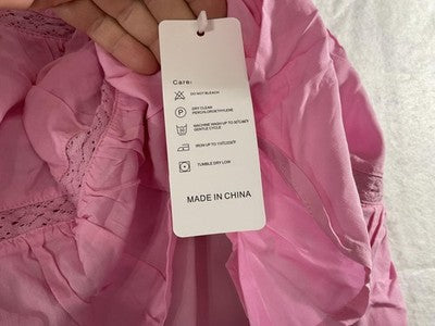 Tsher Skirt Womens Large Pink Tiered Peasant Short Rayon Lace Ruffle Hem Boho