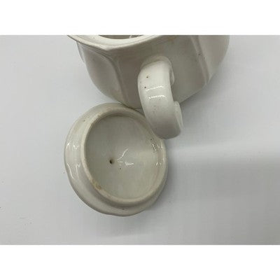 Vintage Sugar Bowl Unisex OS White Scalloped Ceramic Lidded Tea Service