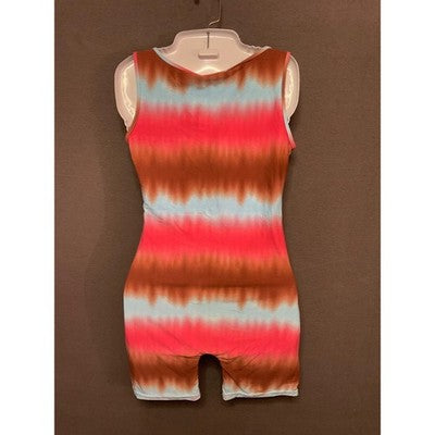 AQ-Sport Sleeveless Tie-Dye Romper Med Boho Festival Jumpsuit NWT