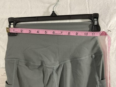 Sunzel Leggings Womens S Gray High Rise Ankle Pockets Yoga Activewear Lycra