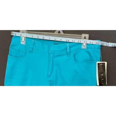 ECI New York Blue Crop Pants Size 6 Split Hem Women’s $58 NWT Split Hem Detail