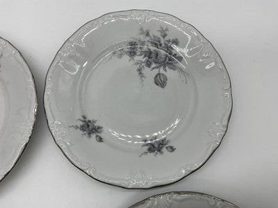 Vintage Winterling Bavaria Bread Plates Set Of 4 White Floral Germany Porcelain