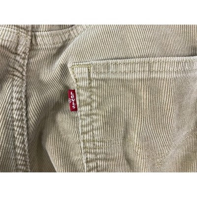 Levi's 511 Slim Fit Pants Mens 32x32 Tan Corduroy 04511-1063 Distressed Khakis