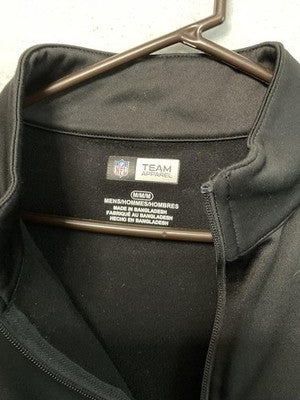 Carolina Panthers Jacket Mens Medium Black NFL Football Full Zip Track Warm Up