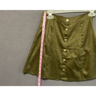 Button Front Skirt Womens (Juniors) Small A-Line Mini High Waist Casual Modern