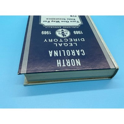 1989 North Carolina Legal Directory Published Annually Vintage Reference Book