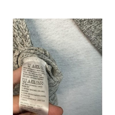 AnyBody Shirt Womens XS Gray Heather Long Sleeve Smile Graphic Swing Tunic