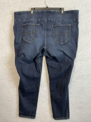 Lee Jeans Womens 28W Long Blue Medium Wash Plus Skinny Sculpting Stretch Denim