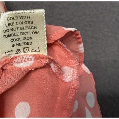Truth Tank Top Womens Small Pink White Polka Dot Layered Ruffle Blouse Festival