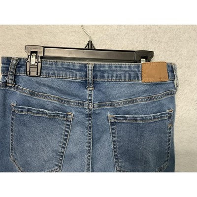Aero Jeans Womens Blue Skinny Stretch Denim Mid Rise Five Pocket Casual