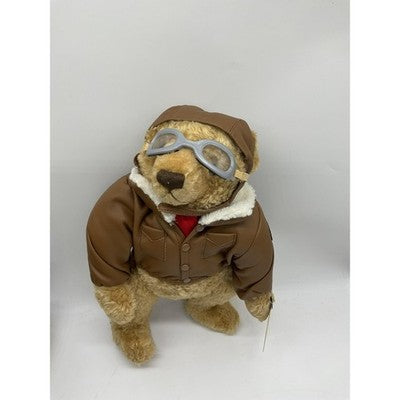 Vintage 1998 Ace Texaco Flying Pioneer Monkey Island Teddy Bear W Box Aviator