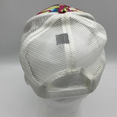 Pepperoni Grill Trucker Hat Unisex OSFM Pink Floral Tropical Mesh Snapback Cap