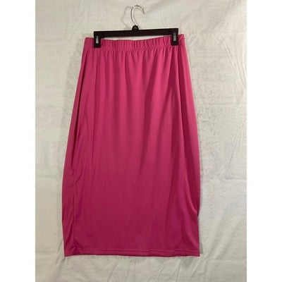 SHEIN Graphic Midi Skirt Womens XL Pink If My Mouth Doesnt Say It Bodycon Casual