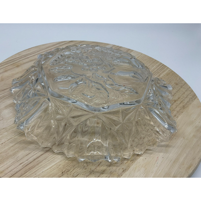 Vintage Federal Cut Glass Pioneer Fruit Dish Bowl 10" Clear Octagon Serving