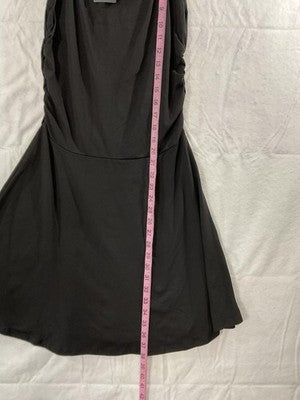 QEEPAN Dress Womens Small Black Sleeveless Ruched Fit Flare Tank Casual