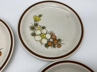 Vintage Woodhaven Collection Sunnybrook Bread Plates Set Of 5 Floral Stoneware