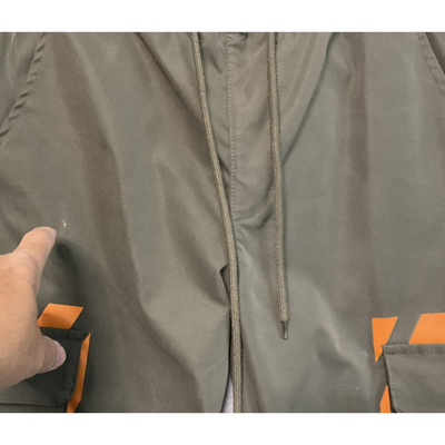 SMOKEASH Cargo Pants Mens S Drawstring Pockets Streetwear Imitation Silk Cotton