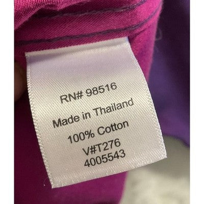 Coldwater Creek Button Down Shirt Womens 2X Purple No Iron Cotton Blouse V-Neck