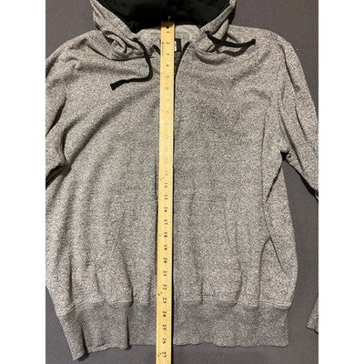 OP Men's Full Zip Hoodie Jacket - Estimated Size XL Speckled Grey and Black