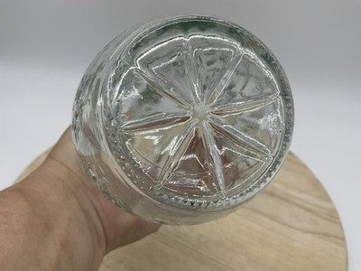Clear Glass Decanter With Stopper Floral Starburst Handle Tabletop Decor Kitchen