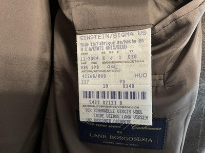 VTG Hugo Boss Suit Men 44L Gray Wool Cashmere Pinstripe Designer Pants 37x30 USA