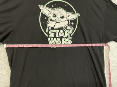 Star Wars Shirt Mens 2X Big Black Grogu Mandalorian Tee Mad Engine Short Sleeve