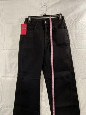 Hello Jeans Womens Small Black High Rise Straight Insulated Fleece Lined